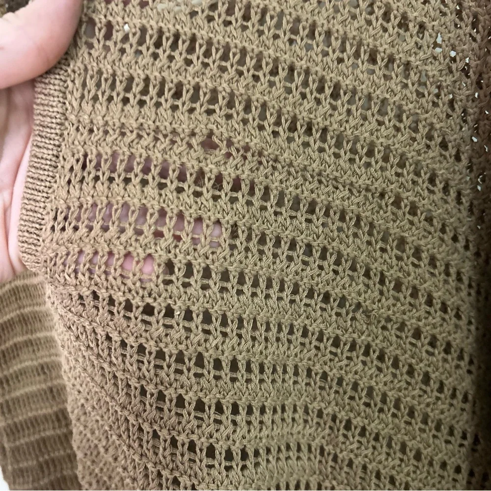 Max Studio loose knit crochet collared top - Picture 3 of 6